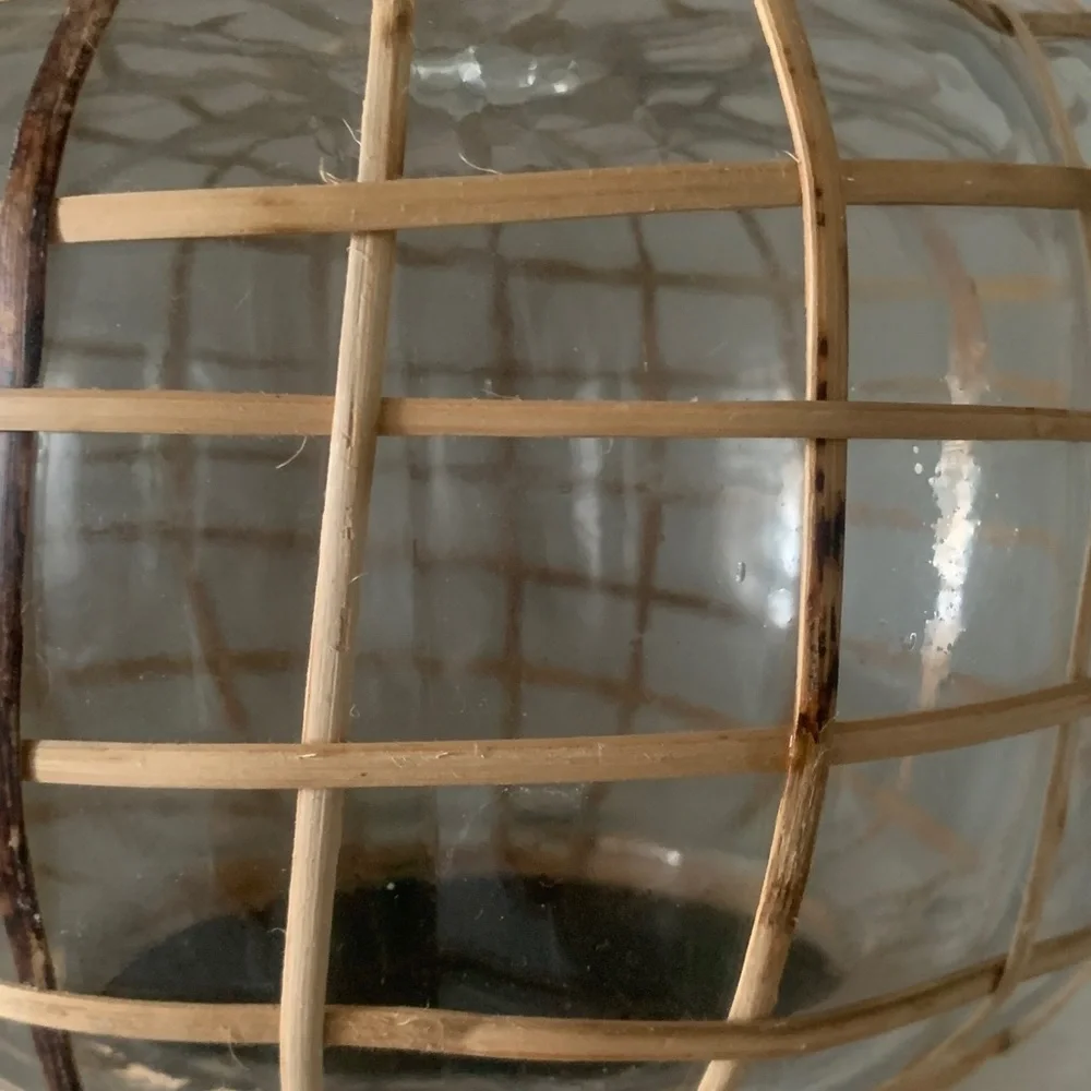 Glass pumpkin‎ woven straw large fall autumn 🍂 home decor Thanksgiving table